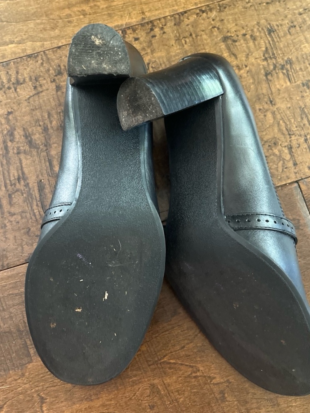 Vintage 90’s Etienne Aigner black leather retro Mary Jane Oxford pumps Sz. 7 - Picture 7 of 7